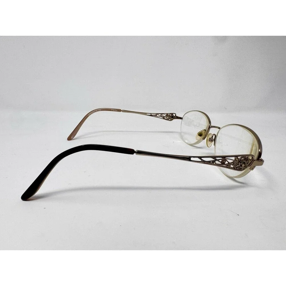 Tura MOD R104 Eyeglass Frames Only 53-18-135 Bronze Brown Semi Rimless